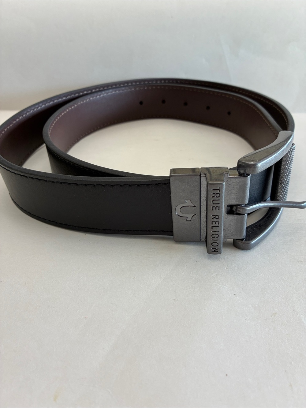 True Religion Black and Brown Reversible Leather Belt